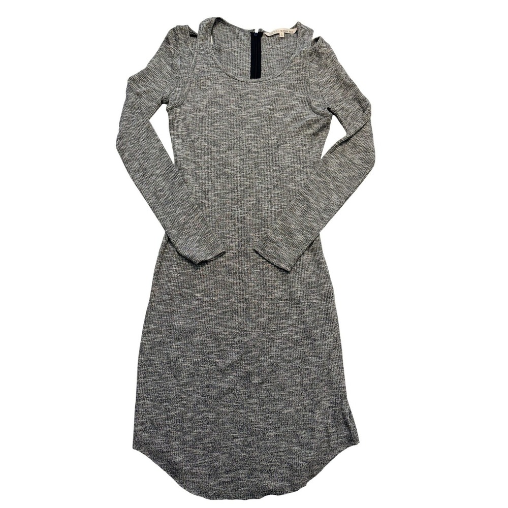 Rachel Rachel Roy Dress Womens Small Gray Knit Cutout Shoulder Sweater Bodycon